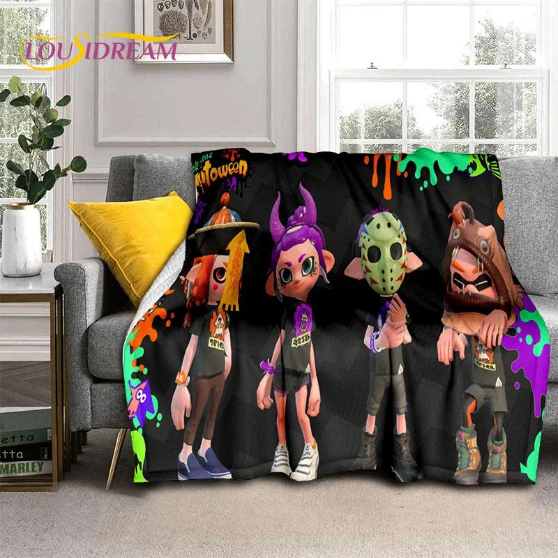 Splatoon3 PC Gamer Cartoon Game Soft Flannel Blanket for Beds Bedroom Sofa Picnic,Throw Blanket for Cover Outdoors Leisure Gift