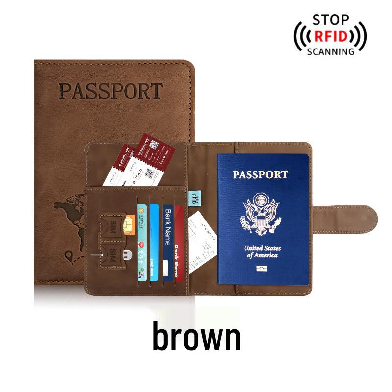 Farbwechselnder PU-Leder-Reiseausweishalter & Gepäckanhänger-Set mit RFID-Schutz