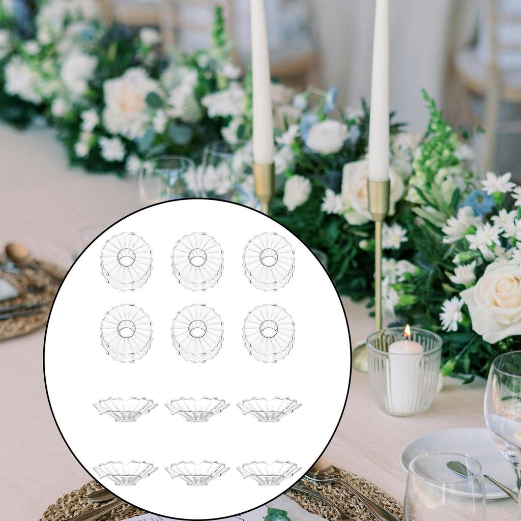 6 Candle Drip Guards, Taper Candle Catcher Rings, Drip Trays, Glass Balls for