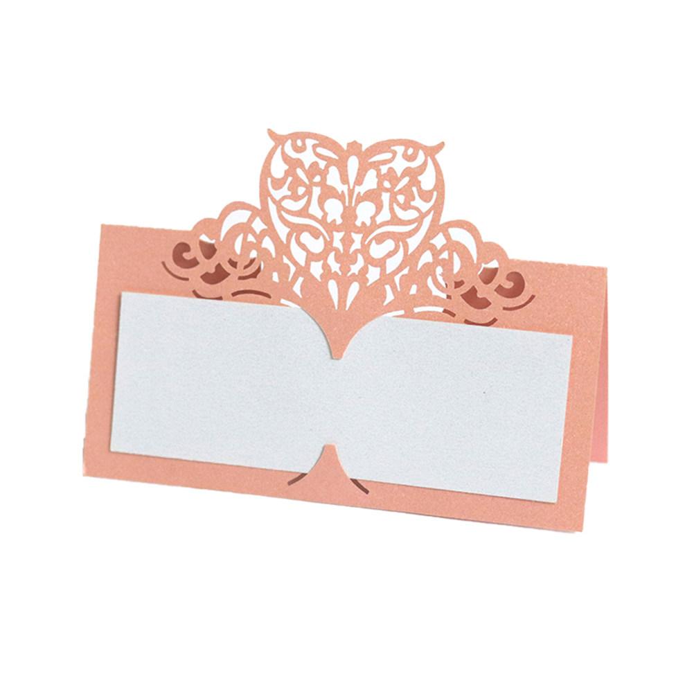 50Pcs Love Heart Hollow Out Paper Place Cards Vintage Rustic Wedding Seat Name Cards Table Name Card for Banquet Party Cafe