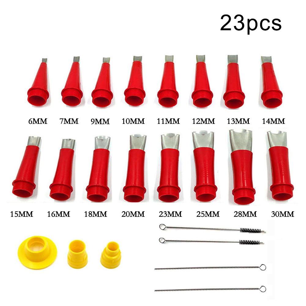 23 Pcs Stainless Steel Caulk Nozzle Applicator with Base Caulking Finisher