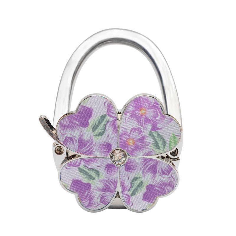 Four-Leaf Clover Enamel Handbag Hook - Zinc Alloy Hanger