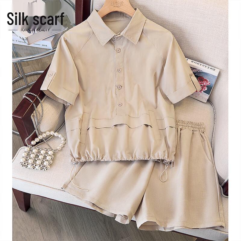 Women s Commuter Loose Short Sleeve Lapel Shirt XL