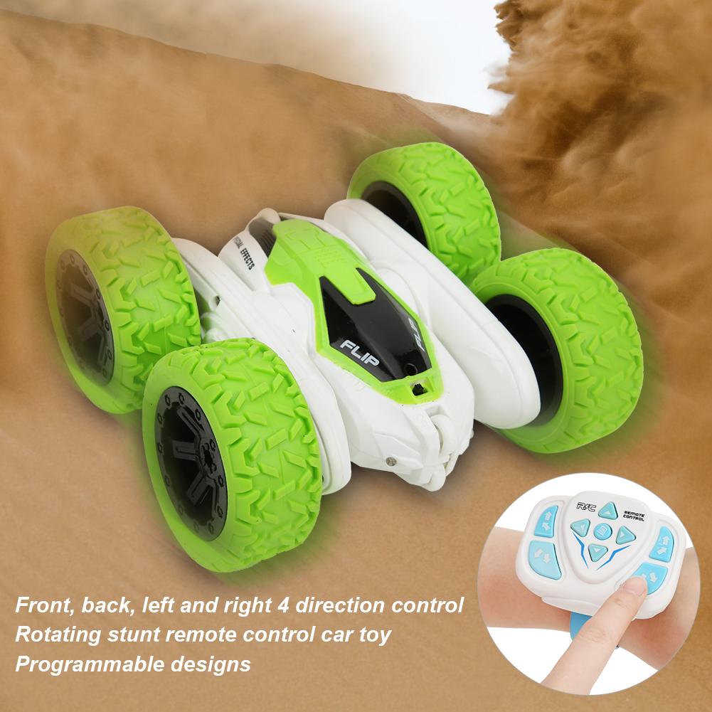 F125 2.4G RC Stunt Car Rotating Wireless Remote Control Car Model Children ToyGreen