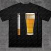 Bier und Rauch Lustiges T-Shirt Unangemessen Beleidigend Dumm Meme Grafik Gedrucktes T-Shirt Kurzarm Weich Y2K Unisex Unisex Kleidung