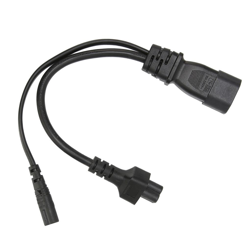 IEC320 C14 Male to C5 C7 Female Power Cord 1 in 2 Out 10A 250V Waterproof Power Extension Adapter Cable for LCD Monitors