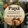 2D Flach, 1 Stück Rundes Aluminium-Hängeschild - Italienischer Papa Dankbarkeitszitat Metallwandkunst, Vintage-Geschenkbox-Design, Perfekt für Vatertag, Geburtstag