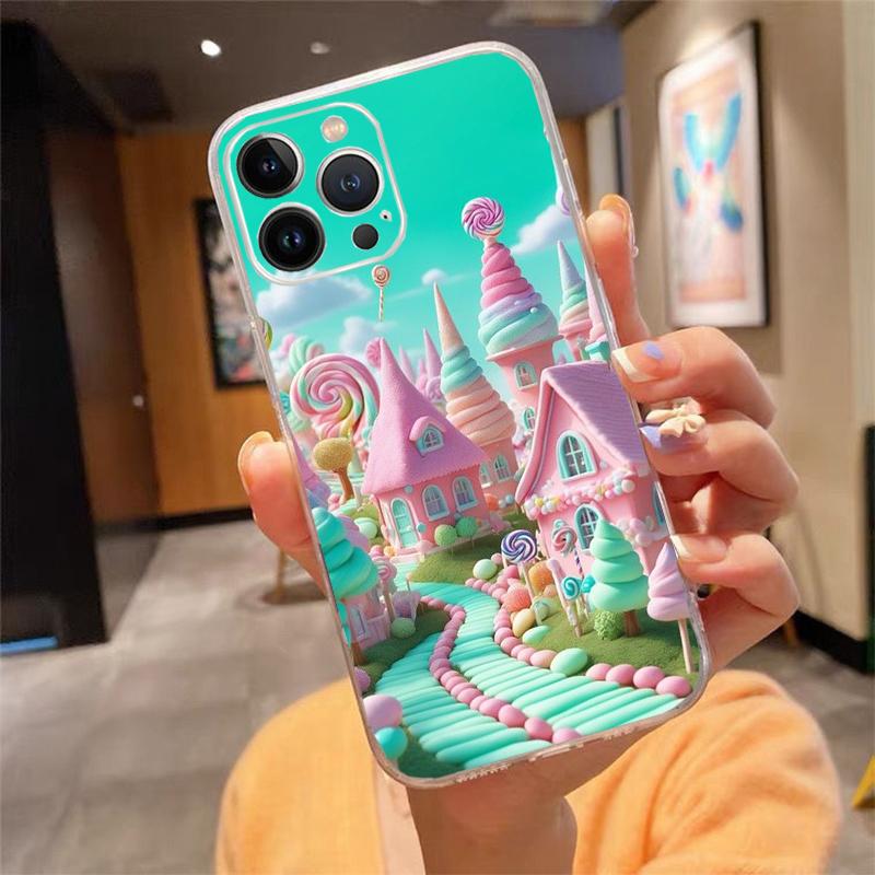 Cute Candyland Phone Case For Iphone 15 14 Pro Max 13 12 11 Pro Max XSMax XR 12 13 Mini 14 Plus