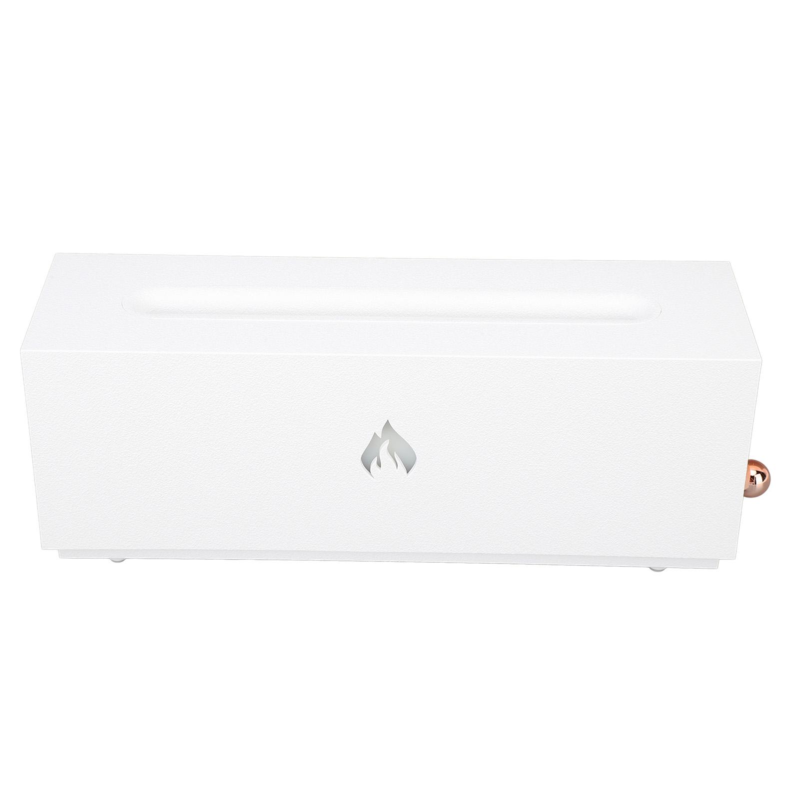 

Flame Air Diffuser 3D Fireplace Appearance Multi Colored Fire Automatic Power Off Protection 320ml Silent Flame Mist белый