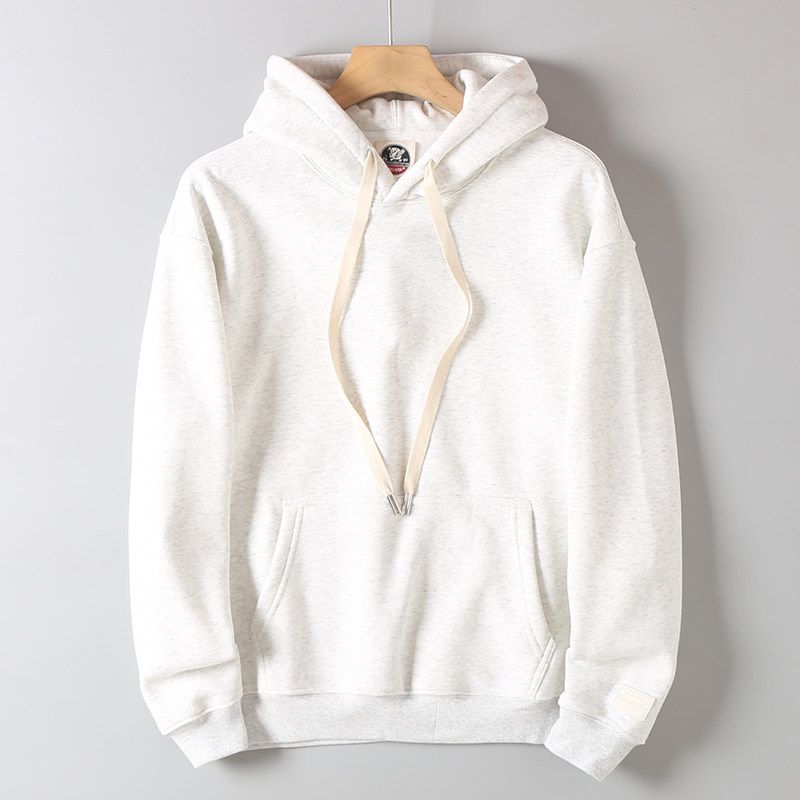 Men's Export Surplus Heavyweight Fleece Hoodie for Autumn and Winter, Fashionable Casual Thickened Fleece Pullover Sweatshirt