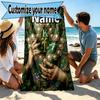 Custom Name Personalized Alpha Kappa Alpha Print Beach Towel, for Trip Camping Beach Party Home Decor, Birthday Gift for Family & Friends