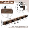 ABMH-For Entryway, Bathroom, Bedroom Walnut Wall Mounted Coat Rack With 5 Aluminum Hooks Wall Mount Coat Hooks