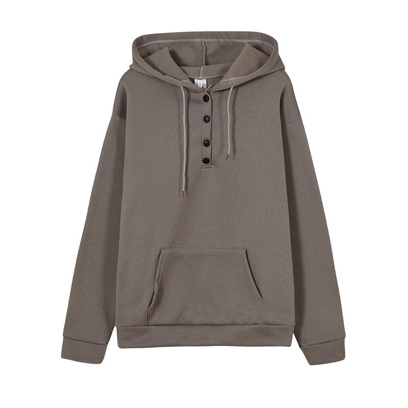 2024 Fall Women's Casual Loose Hooded Drawstring Sweatshirt with Pockets