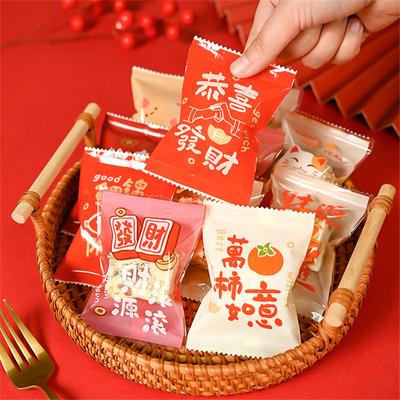 2026 Chinese New Year Snowflake Crispy Packaging 100Pcs 7x10cm Baking Cookie Machine Sealed Candy Bags