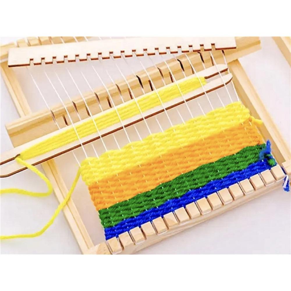 Webstuhl-Set für Kinder aus Holz – Komplettes DIY-Handstrickmaschinen-Set mit Werkzeugen und Garn