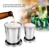 Mini Stainless Steel Portable Outdoor Travel Camping Folding Collapsible Cup Telescopic Mug with Keychain 75Ml /140Ml /240Ml