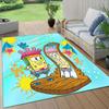 SpongeBob SquarePants3 Flannel Pattern Square Carpet,Area Rug,Carpet Rug for Living Room Bedroom Sofa Playroom Decor,Non-slip Floor Mat