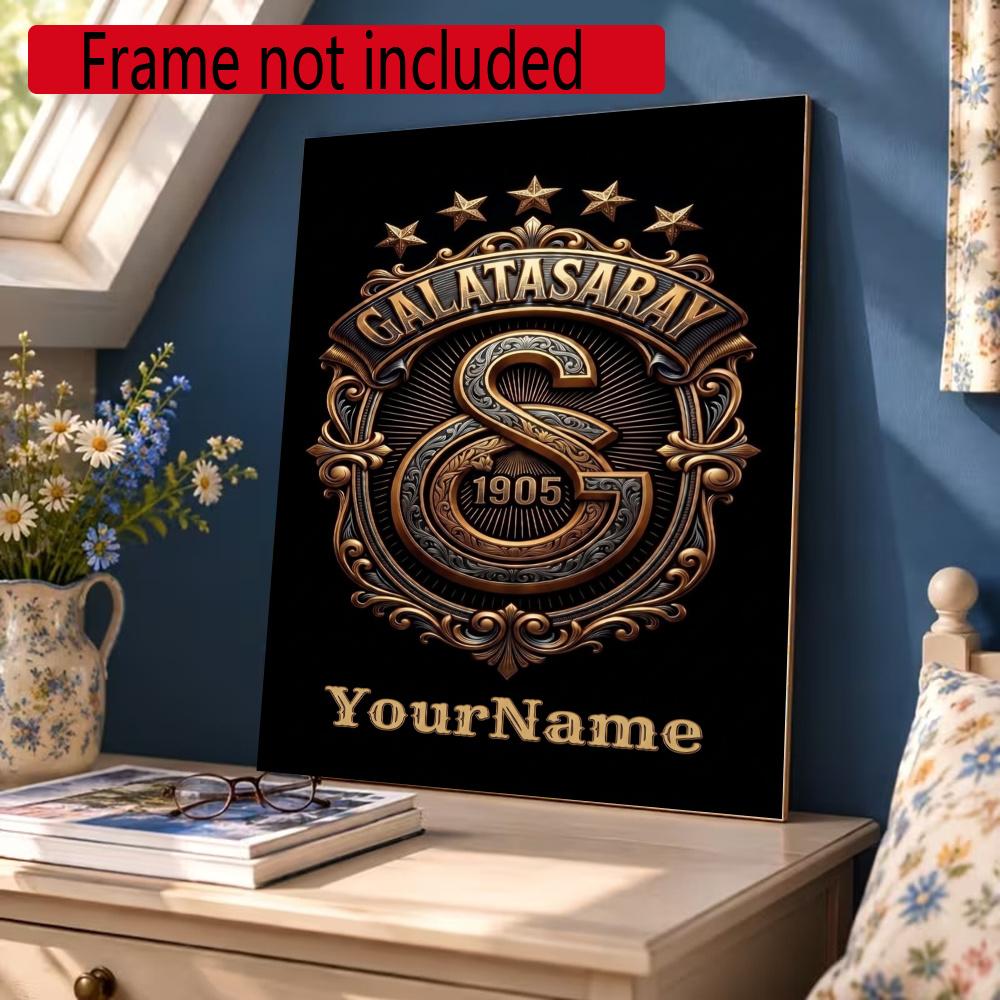 Galatasaray Customize Your Name Diamond Painting Round Diamond Diy Frameless Holiday Artwork Suitable For Home Office Wall Decoration