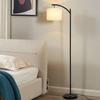 KD Hemp Shade 12W 3-Color Dimmable Bedside Floor Lamp