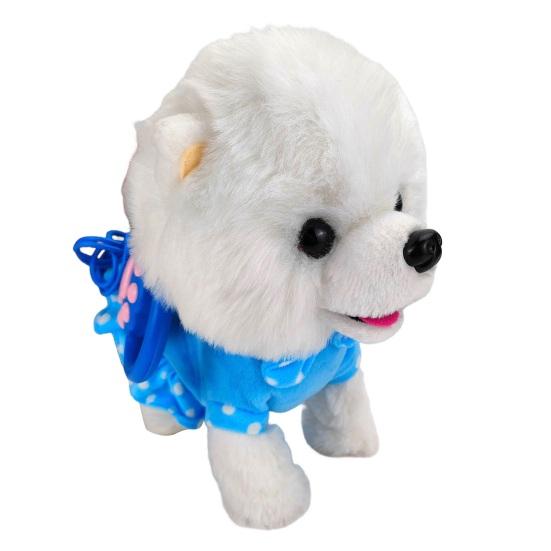 

Kids Electric Plush Dog Toy with Leash Interactive Barking Nodding Movable Tail Walking Puppy Plushie Toddlers Educational Simulation Stuffed Animal English