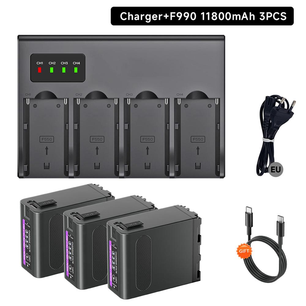 PALO 11800mAh NP-F990 NP-F970 F960 F970 Battery with LED Power Indicator for Sony F960 F550 F570 F750 F770 MC1500C 190P