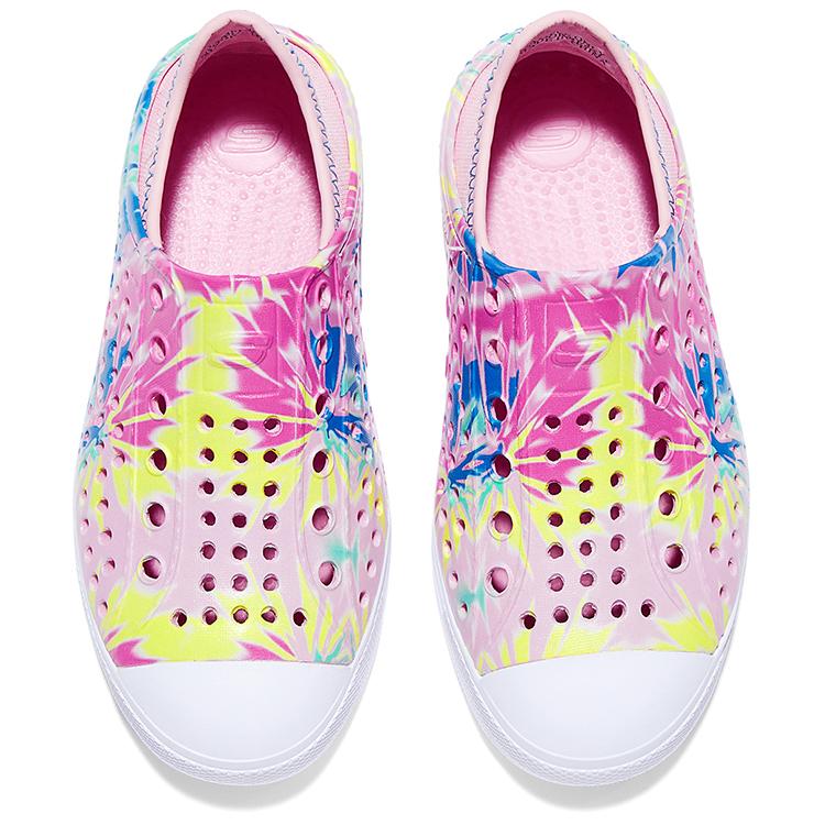 Skechers Kids Synthetic Leather Slip-On Bubble Shoes Beach Shoes Durable Breathable Non-Slip Low-Top Sandals Kids sandals Pink Multicolor 308004L-PKMT