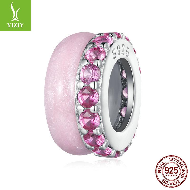 Fashion Candy Color Silicone Positioning Bracelet Separator Beads, Popular S925 Sterling Silver Diy Beads