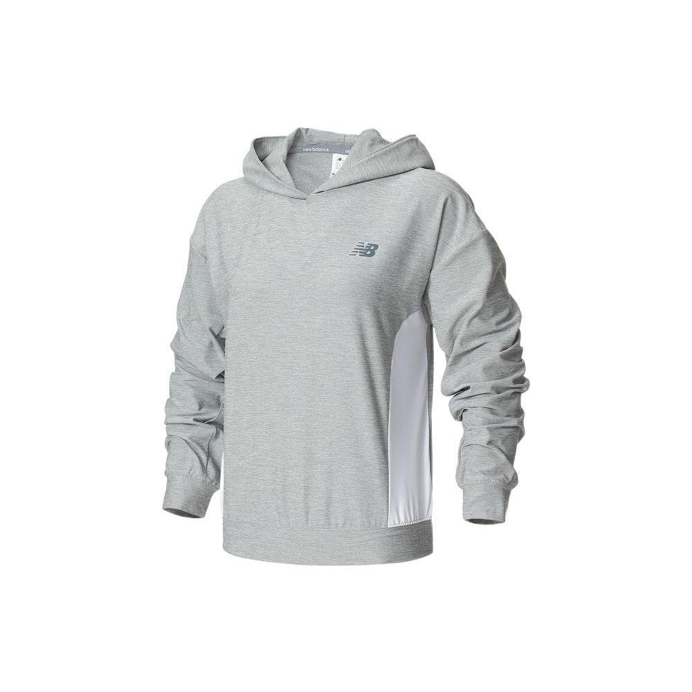 

New Balance Спортивная толстовка с цветными блоками и логотипом, женские топы, серая WT21450-AG