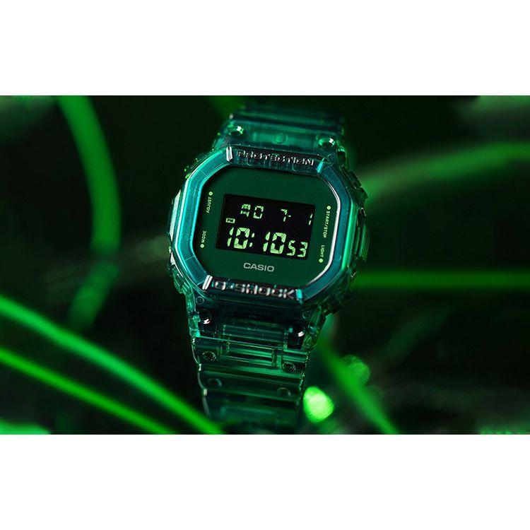 Casio G-Shock Series Small Square Watch Vodka Transparent Jelly Waterproof Sports Quartz Movement Resin Strap Men watches black DW-5600SB-3ER