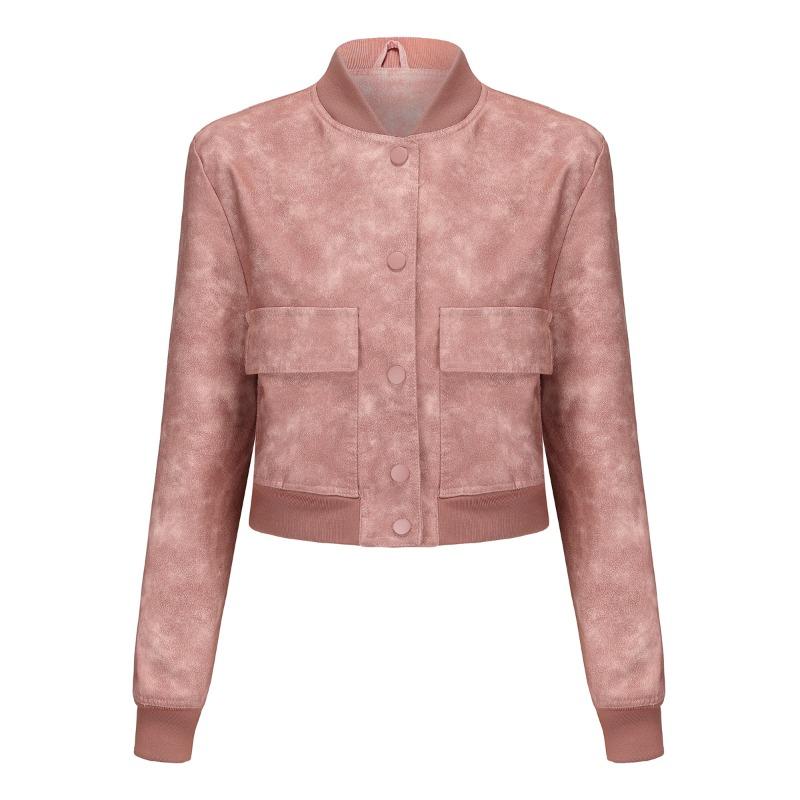 

Loose Cardigan Jacket Casual Jacket Fashion Ribbed Shrink Leather Jacket Women s E S