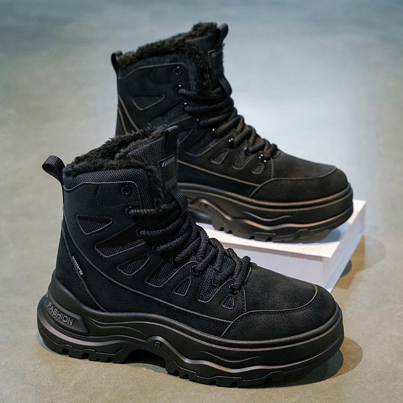 Men's and Women's Winter Warm Cold Padded Lining Snow Boots Thick-soled Non-slip Wear Outdoor Leisure Sports Mountaineering Cotton Boots