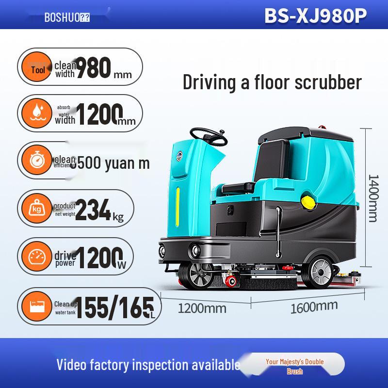 Bosuo Industrial Ride-On Floor Scrubber & Dryer