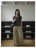 EVERTRUE Women's 2026 Spring High-Waisted Wide-Leg Cotton Pants - Korean Style, Versatile, Long Straight Fit