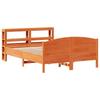 Solid Wood Bed Without Mattress Wax Brown 140 X 200 Cm Pine Wood