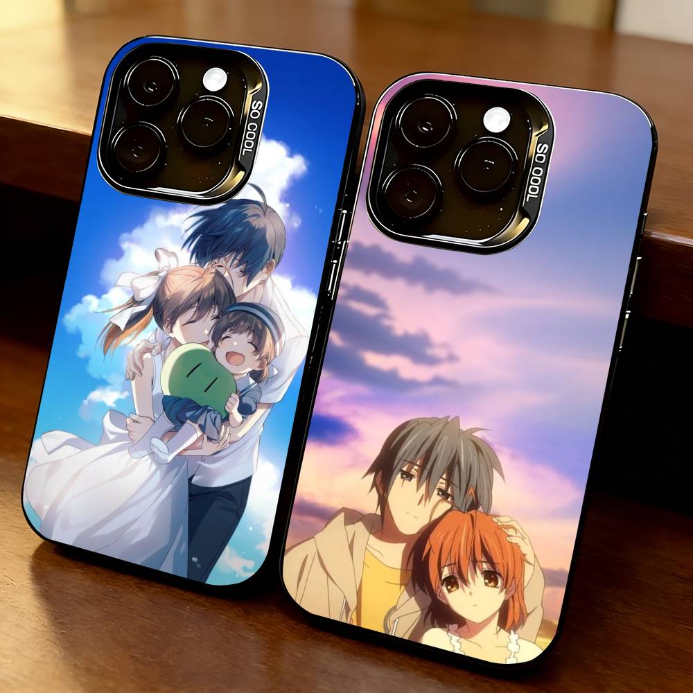 Anime Clannad-d Phone Case For iPhone 17,16,15,14,13,12,11 Plus,Pro Max,XS,Colorful Silver Black Cover