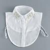 Women's Handmade Beads Fake Collar for Womens Half Shirt Blouse Tops Shirt Detachable Collar False Collar Ladies Fuax Cols