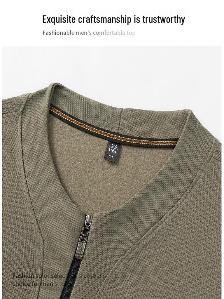 2025 Autumn Bestseller Men's Casual Half-Zip Hoodie: Long-Sleeve Solid Color Knitwear