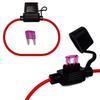 VANSIHO 18AWG Waterproof Inline Fuse Holder Kit (2-Pack) with 3A Mini Fuses - IP65 Rated, 30cm Length - for Automotive, Marine, Boat, RV, Motorcycle