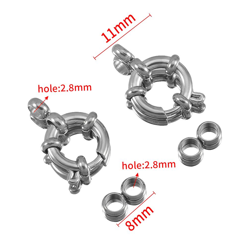 4 Stück 10-18mm Edelstahl Federverschlüsse Runder Seglerverschluss Armband Zwei Ösen Verbinder DIY Schlüsselbein Halskette Schmuckherstellung