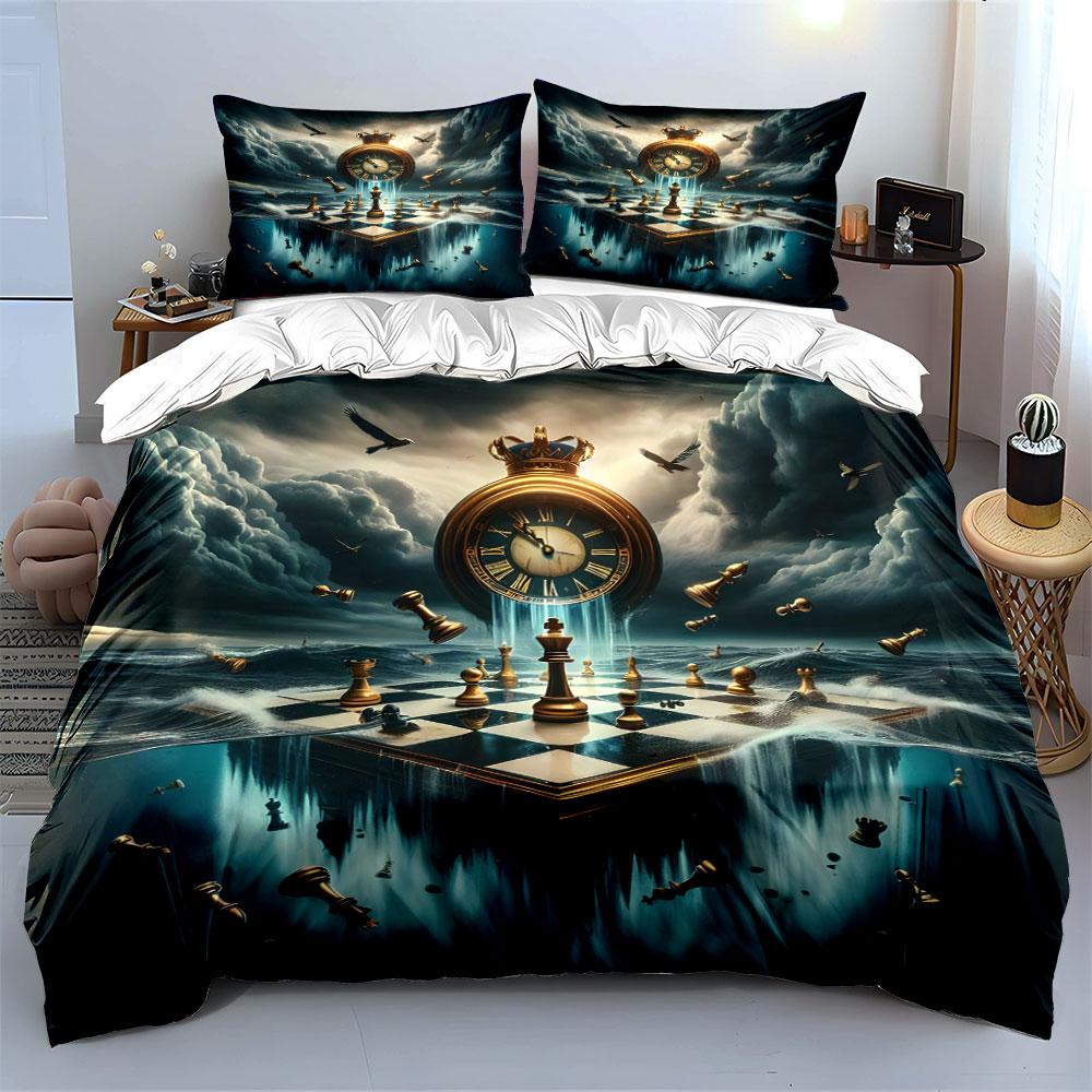 "Timeless Chessboard Fantasy" Bedding sets Duvet covers Pillowcases(1* Duvet Cover 2* Pillowcases without duvet insert)