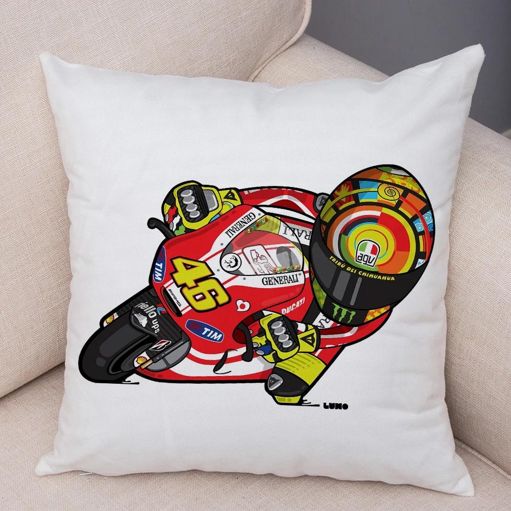 4 Pcs Cartoon Sport Motorcycle Cushion Cover Mobile Bike Pillow Covers Pillow Case For Sofa Home Car Peach Skin Pillowcase