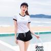 Swimsuit Women's split small chest sports cover belly and look thin conservative hot spring professional swimming training swimsuit