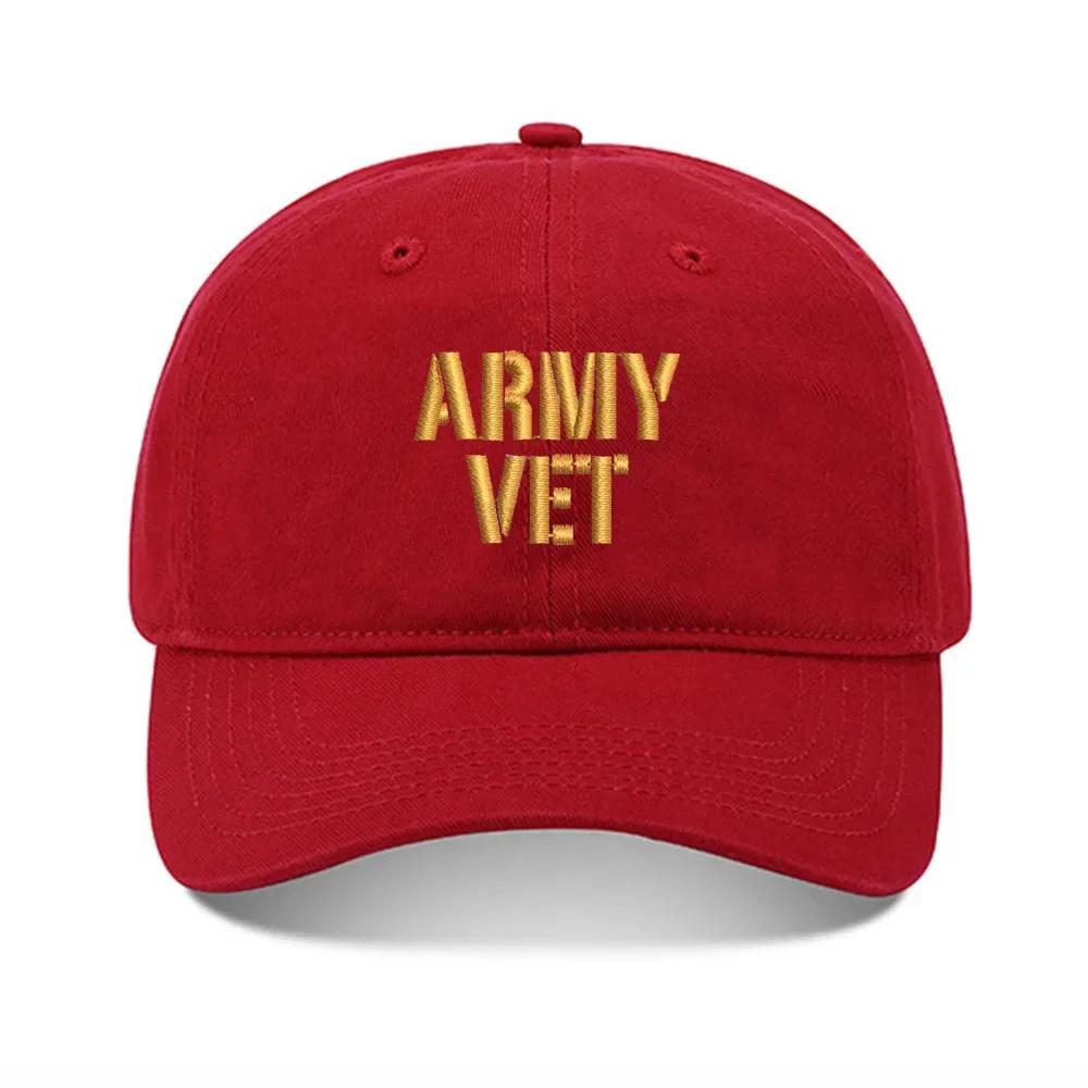Lyprerazy Baseball Hat US Army Veteran Unisex Embroidery Baseball Cap Washed Cotton Embroidered Adjustable Cap