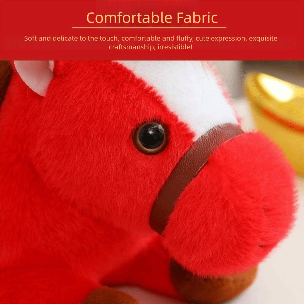 Soft Stuffed Zodiac Horse Vibrant Colors Lucky Mascot Plush Pony Doll  Chinese New Year