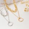 3Pcs Layered Stackable Choker Necklace Exquisite Circle Pendant Clavicular Chain Jewelry for Women Teen Girls Hypoallergenic Versatile Sweet Necklace