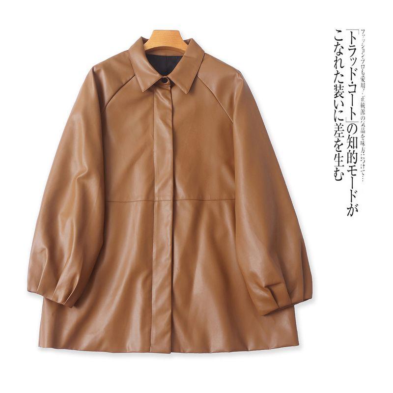 

Искусственная овчина Повседневная верхняя одежда Осень Новая Женская одежда Модная Свободная с лацканами На молнии С длинным рукавом Средней длины Большого размера 31937 Brown B- 2-1-3 5XL