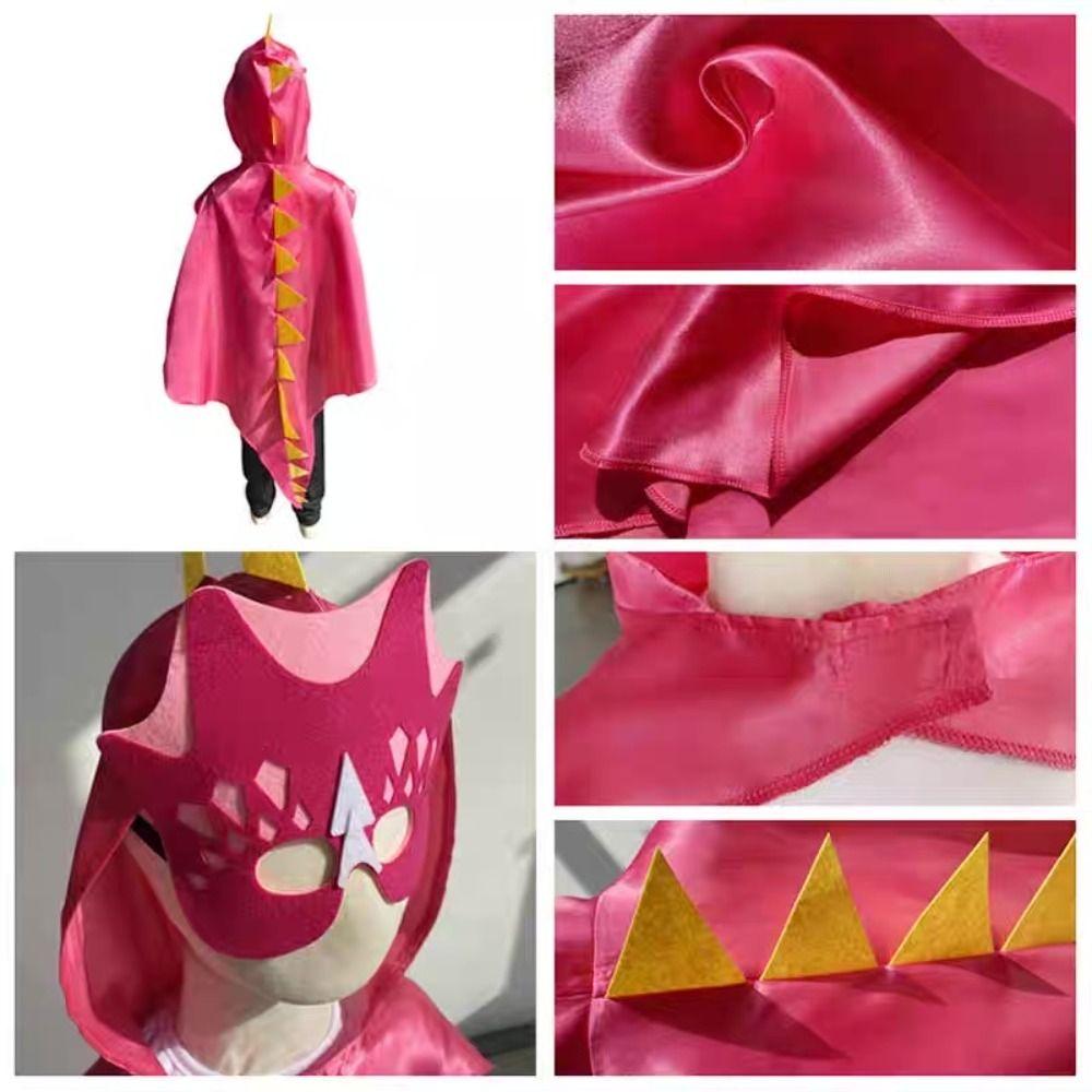 Hooded Cape Halloween Kids Costume Mask Dinosaur Costume Fancy Dragon Cloak  Kids