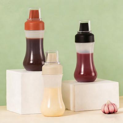 Squeeze Condiment Bottle with Measuring Markings 1/5 Nozzles Drizzle Bottle for Ketchup Salad Dressing Sauce 350ml Easy Fill Kitchen Dispenser