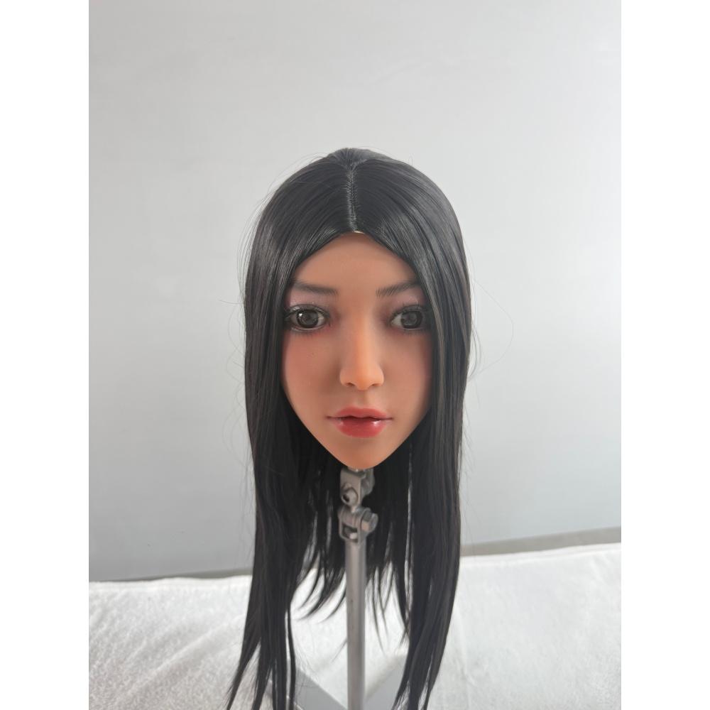 TPE Sex Doll Head with Realistic Eyes & Lips, M16 Neck Interface, Compatible with Most Standard Doll Bodies