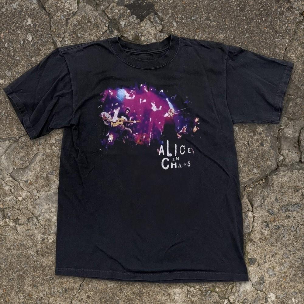 ALICE IN CHAINS MTV UNPLUGGED Unisex Black T-shirt Size S-5XL Unisex T-Shirt XL
